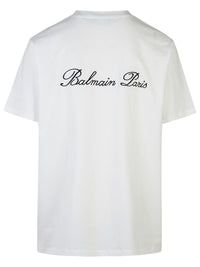 Balmain 'Signature' White Cotton T-Shirt