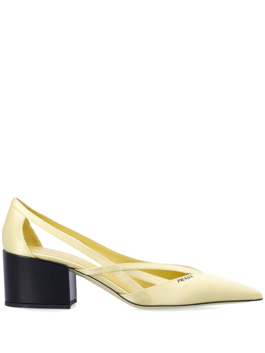 Prada 55Mm Satin Cut-Out Pumps