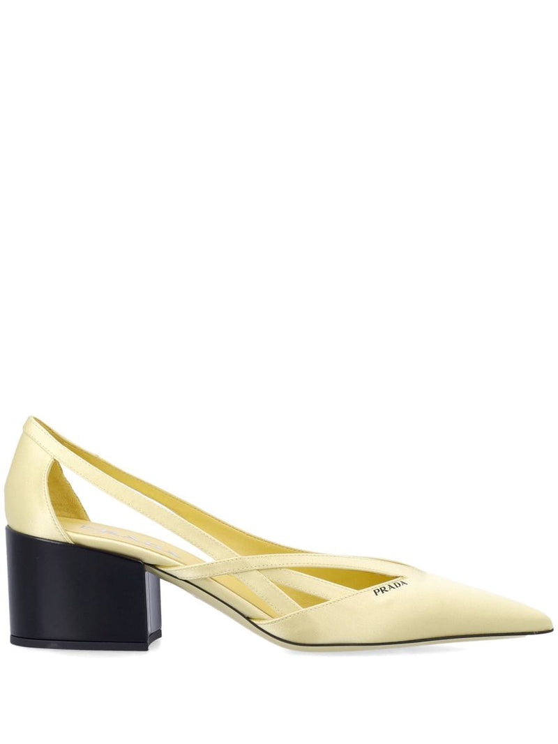 Prada 55Mm Satin Cut-Out Pumps