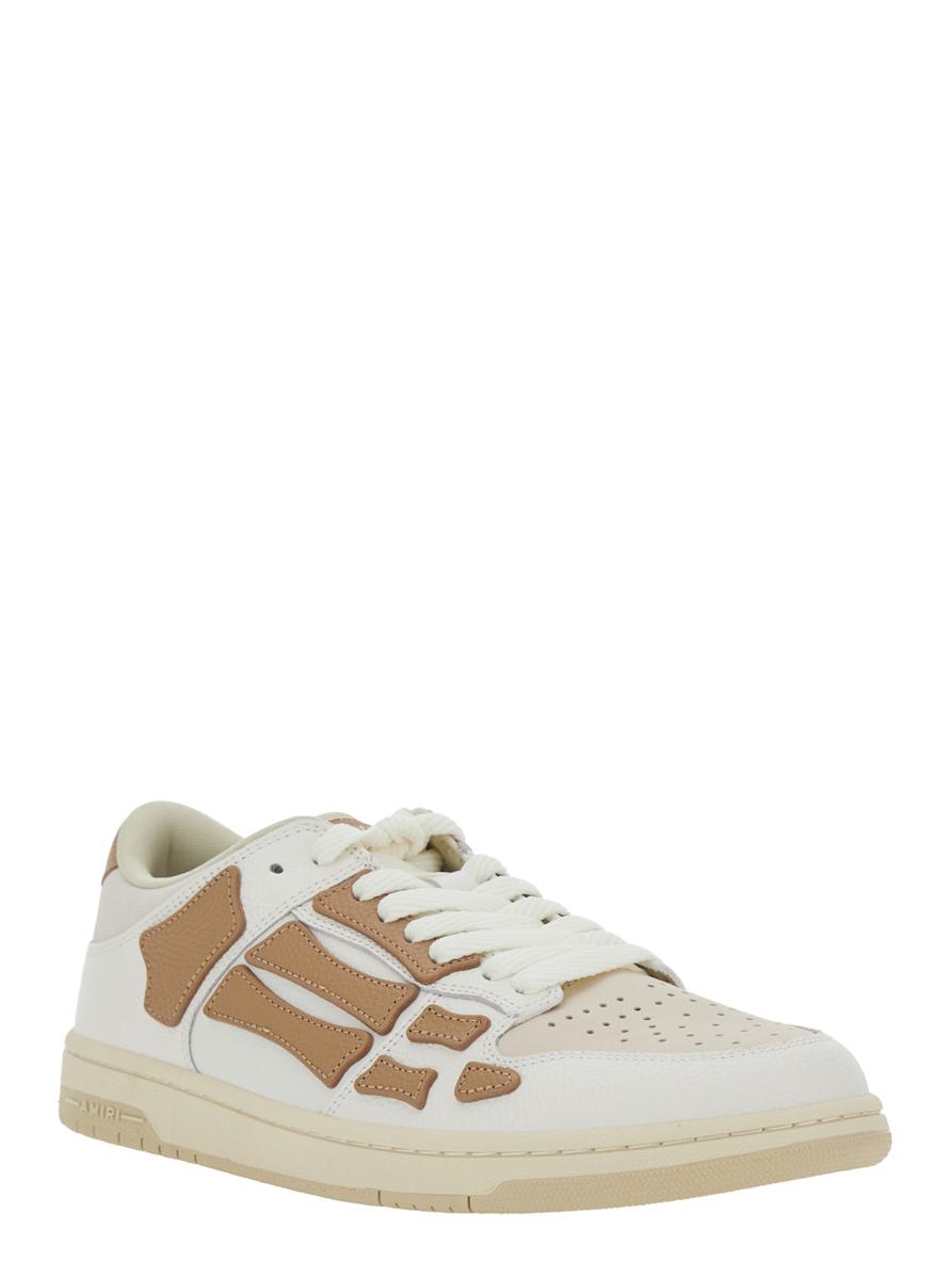 'Skel Top' Beige Low Top Sneakers With Logo Patch On The Tongue And Logo Lettering On The Heel In Leather Man