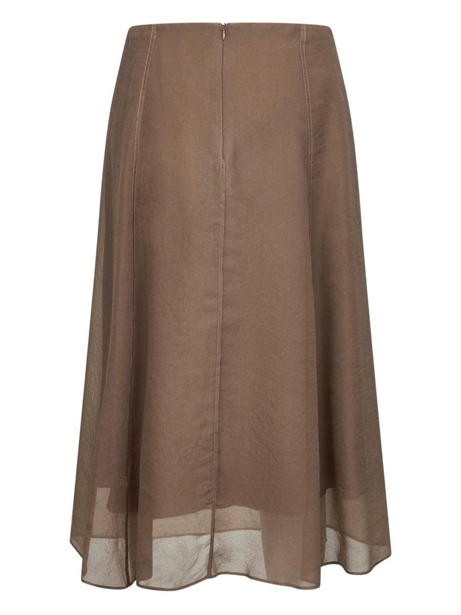 Brunello Cucinelli Silk Midi Skirt