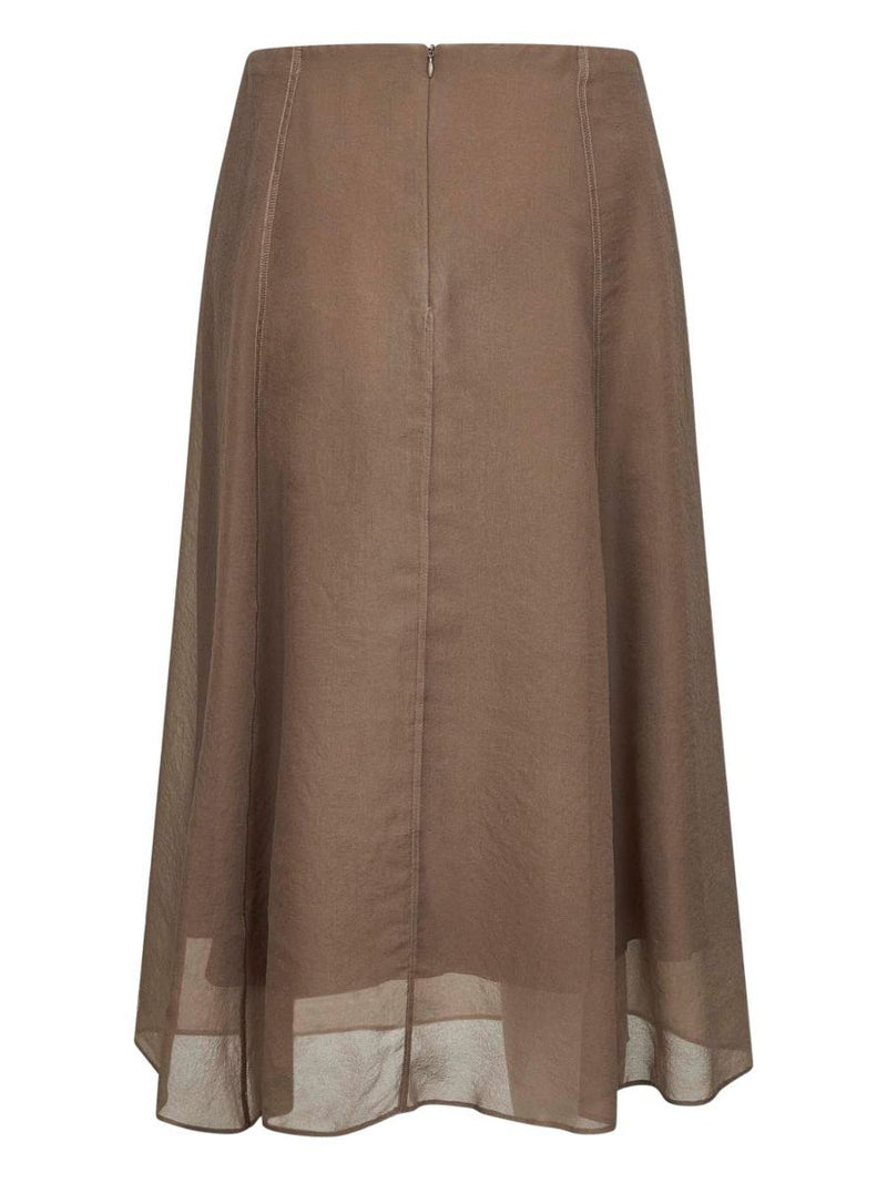 Brunello Cucinelli Silk Midi Skirt
