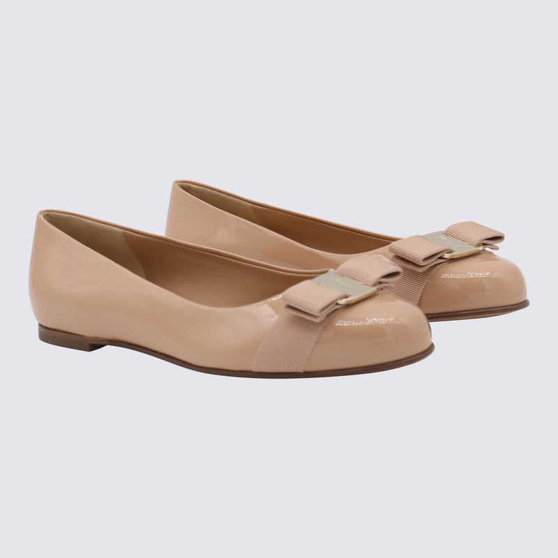 Salvatore Ferragamo Beige Varina Flats