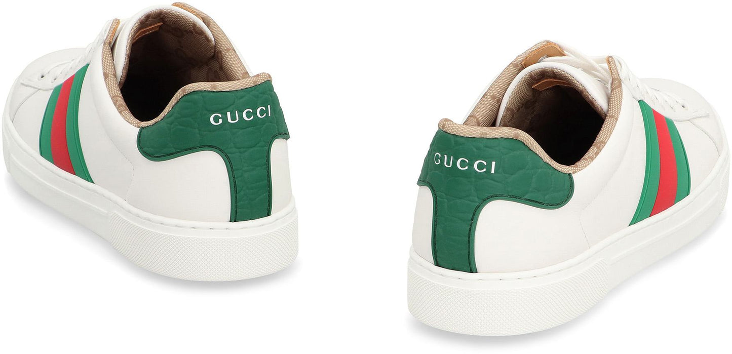Gucci Ace Leather Low-Top Sneakers