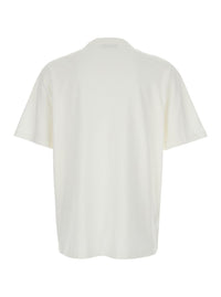 White Crewneck T-Shirt With Logo Embroidered On The Front In Cotton Man