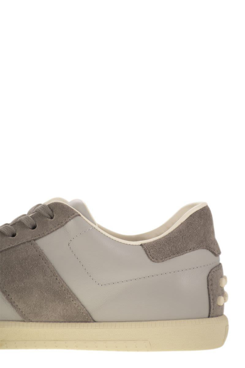 Tod'S Smooth Leather And Suede Tabs Sneakers