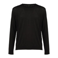 Roberto Collina Black Ultrafine Merino Wool Sweater