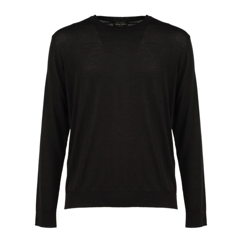 Roberto Collina Black Ultrafine Merino Wool Sweater