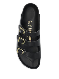 Birkenstock 'Florida' Black Leather Slippers