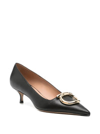 Salvatore Ferragamo Lara Leather Pumps With Maxi Gancini Buckle Shoes