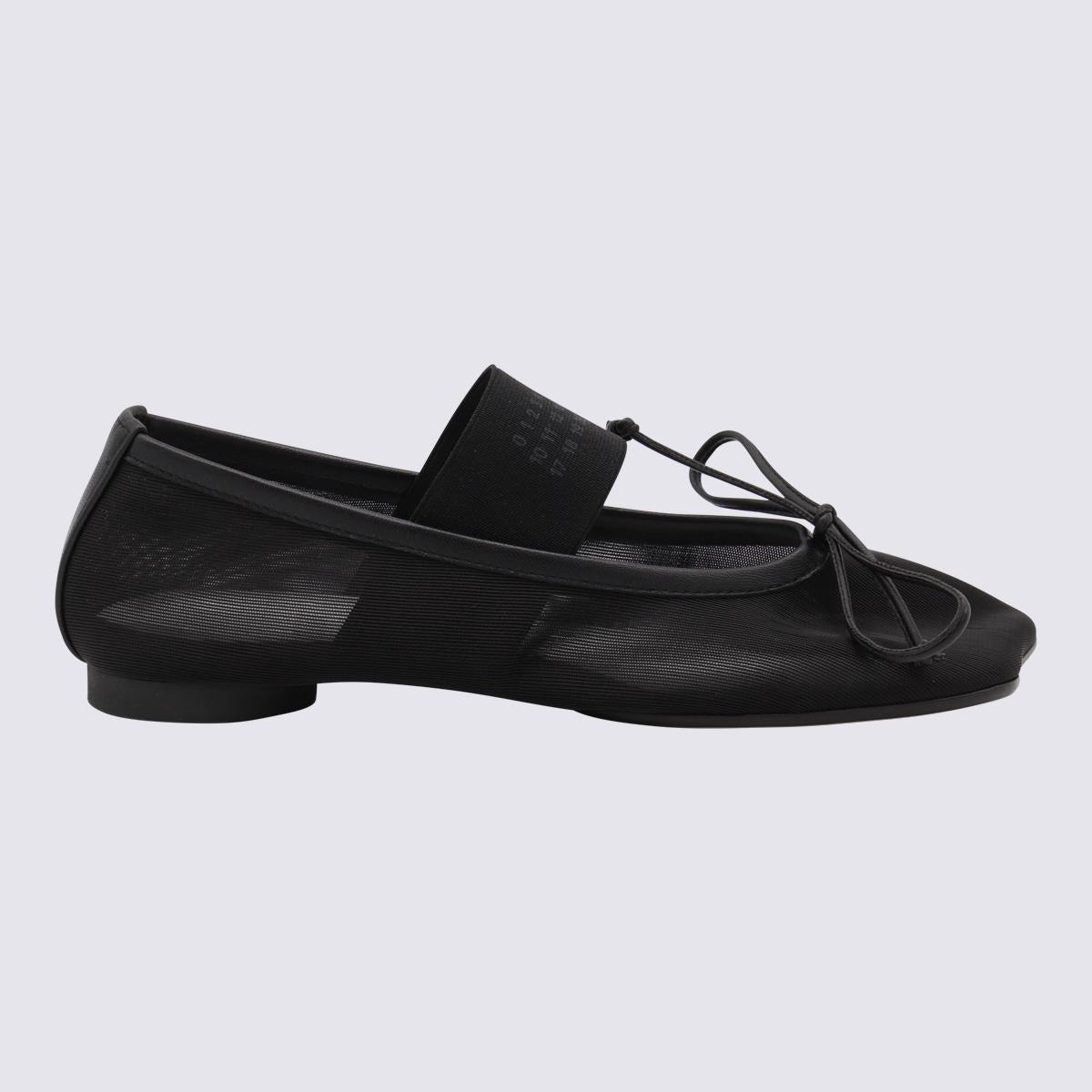 MM6 Maison Margiela Black Leather Flats