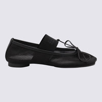 MM6 Maison Margiela Black Leather Flats