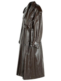 Sportmax Long 'Bairo' Patent Effect Trench Coat