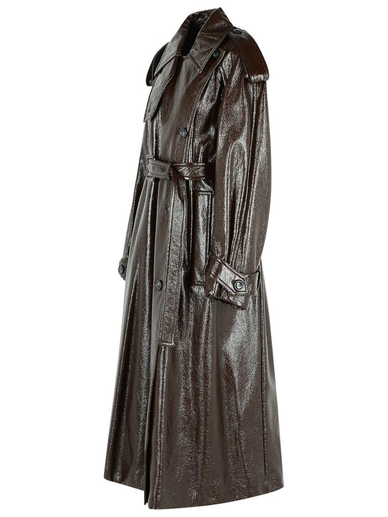 Sportmax Long 'Bairo' Patent Effect Trench Coat
