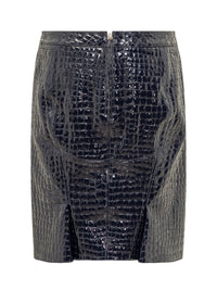 Tom Ford Crocodile Embossed Leather Skirt