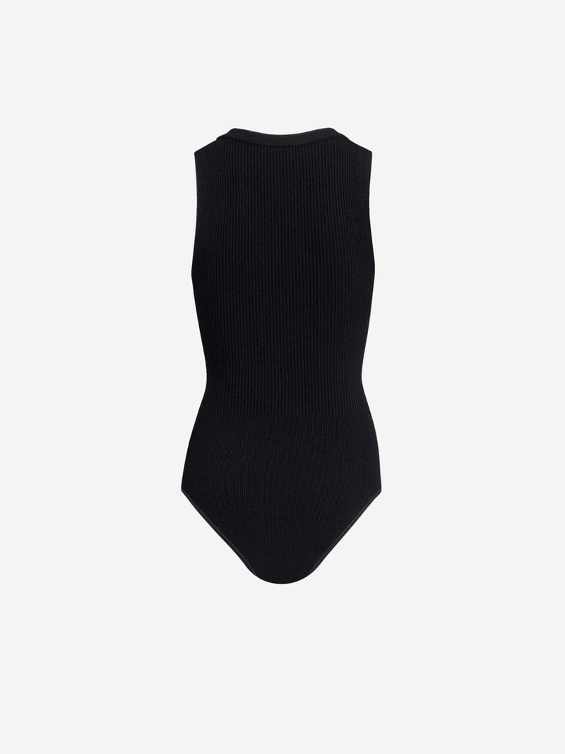 Alaïa Sleeveless Ribbed Bodysuit