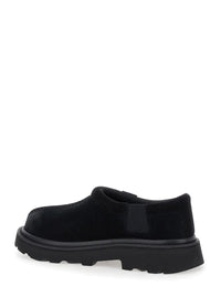 'Tasman' Black Mule With Raised Sole In Suede Man