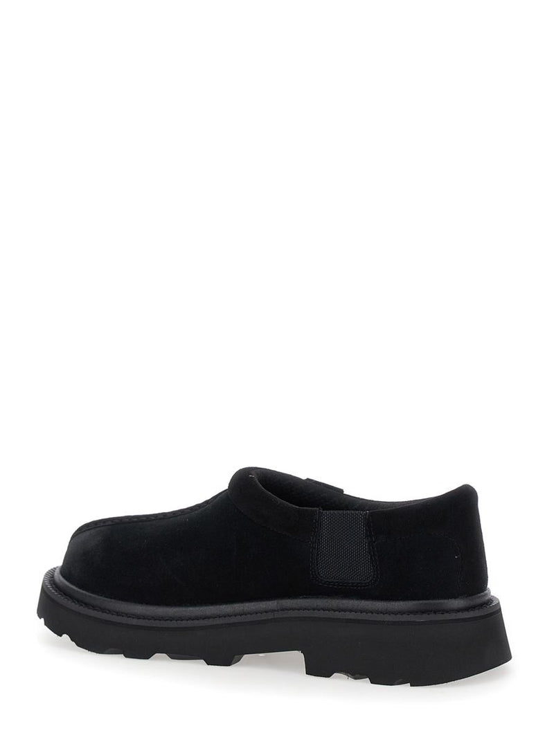 'Tasman' Black Mule With Raised Sole In Suede Man