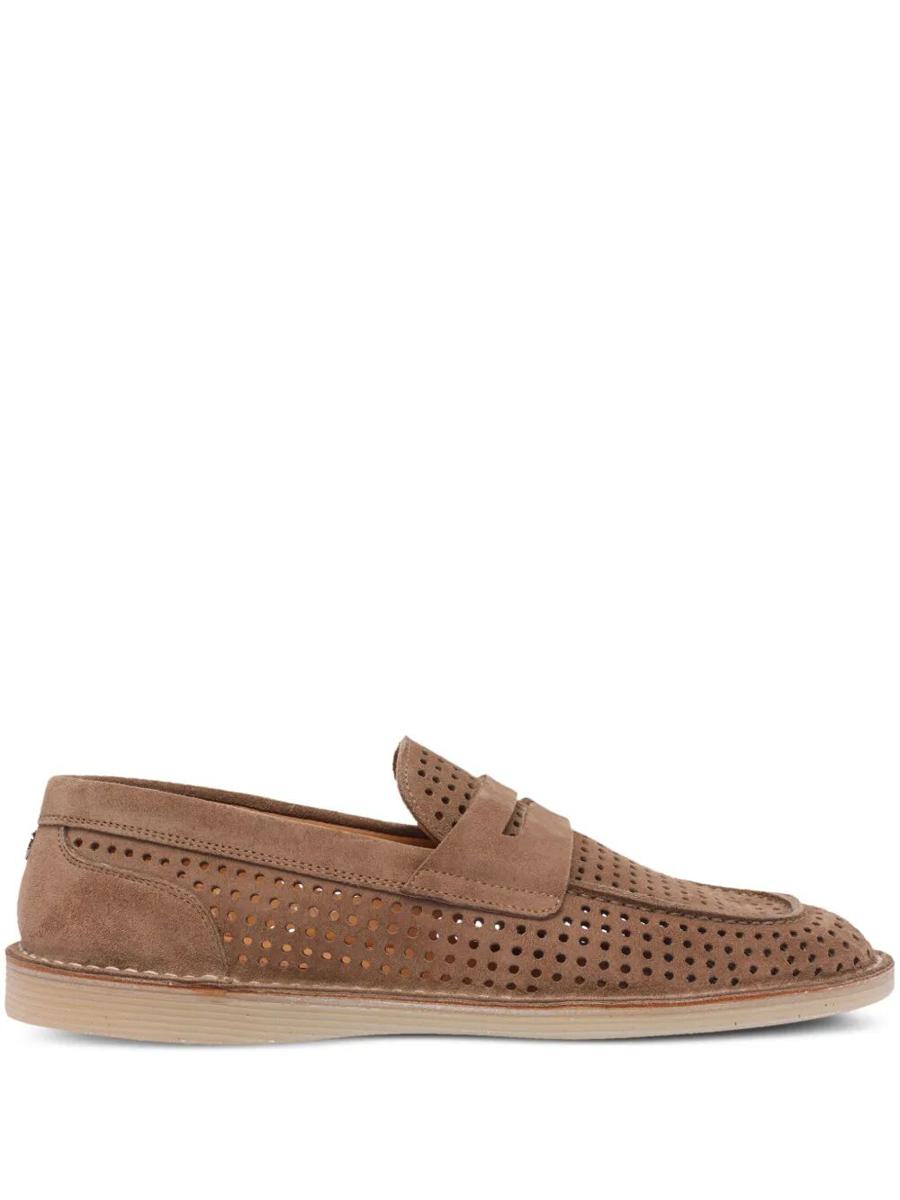 Dolce & Gabbana New Florio Perforated Suede Loafers Shoes