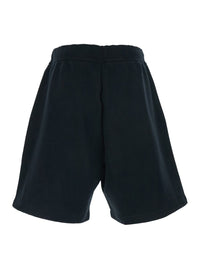 Black Shorts With Drawstring Closure And Logo Lettering On The Front In Cotton Man
