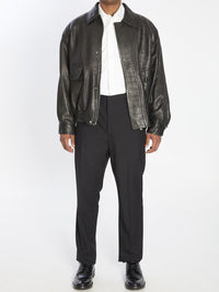 Balloon Bomber Jacket In Lambskin Leather