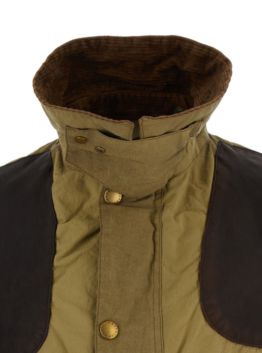 Beige Jacket With Contrasting Corduroy Collar In Cotton Man