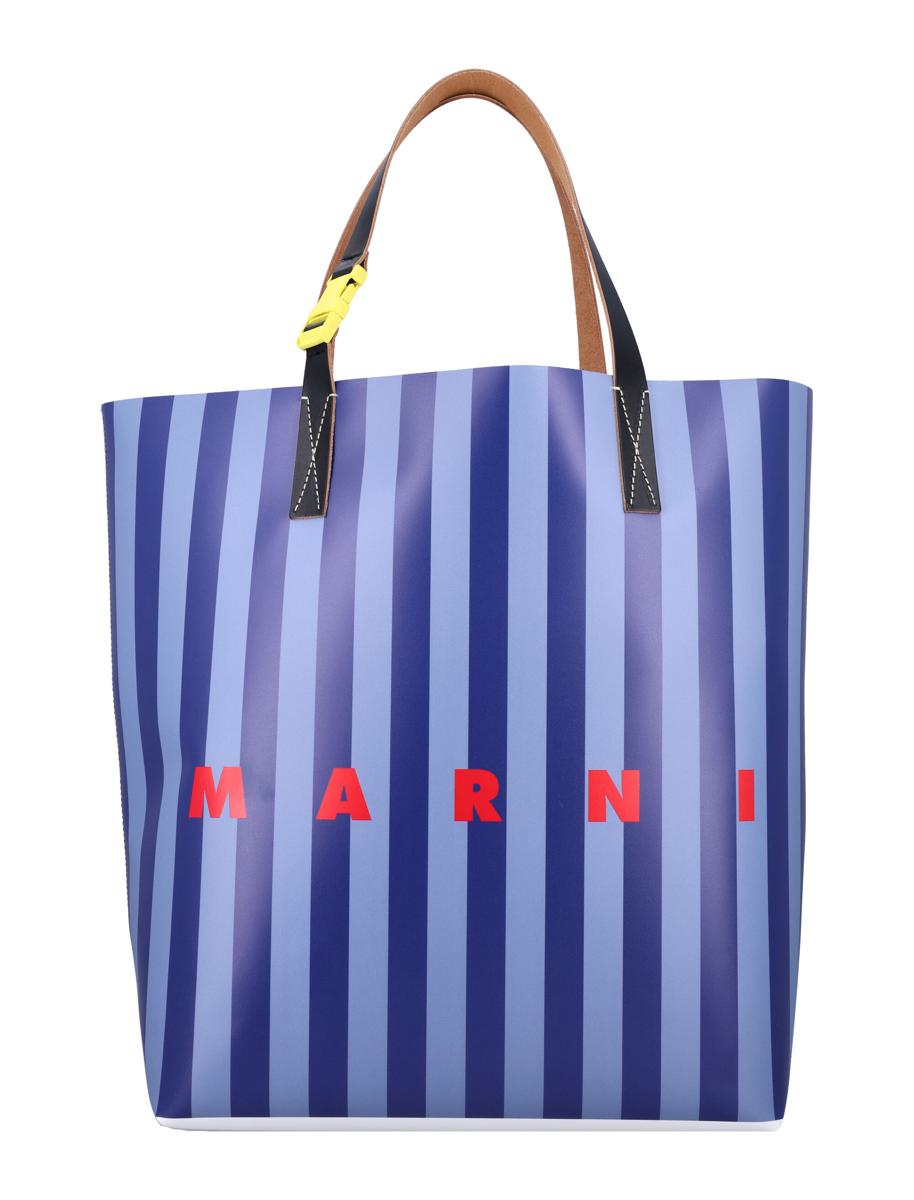 Marni Striped Tribeca Shopping Bag
