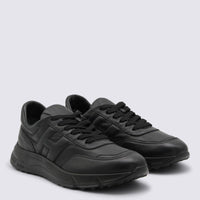 Hogan Black Leather Sneakers