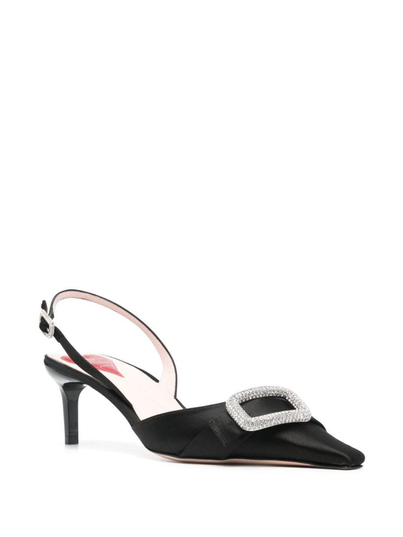 Roger Vivier Dorsay Satin Slingback Pumps