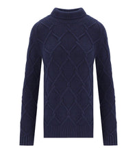 Barbour Burne Roll Blue Turtleneck Sweater
