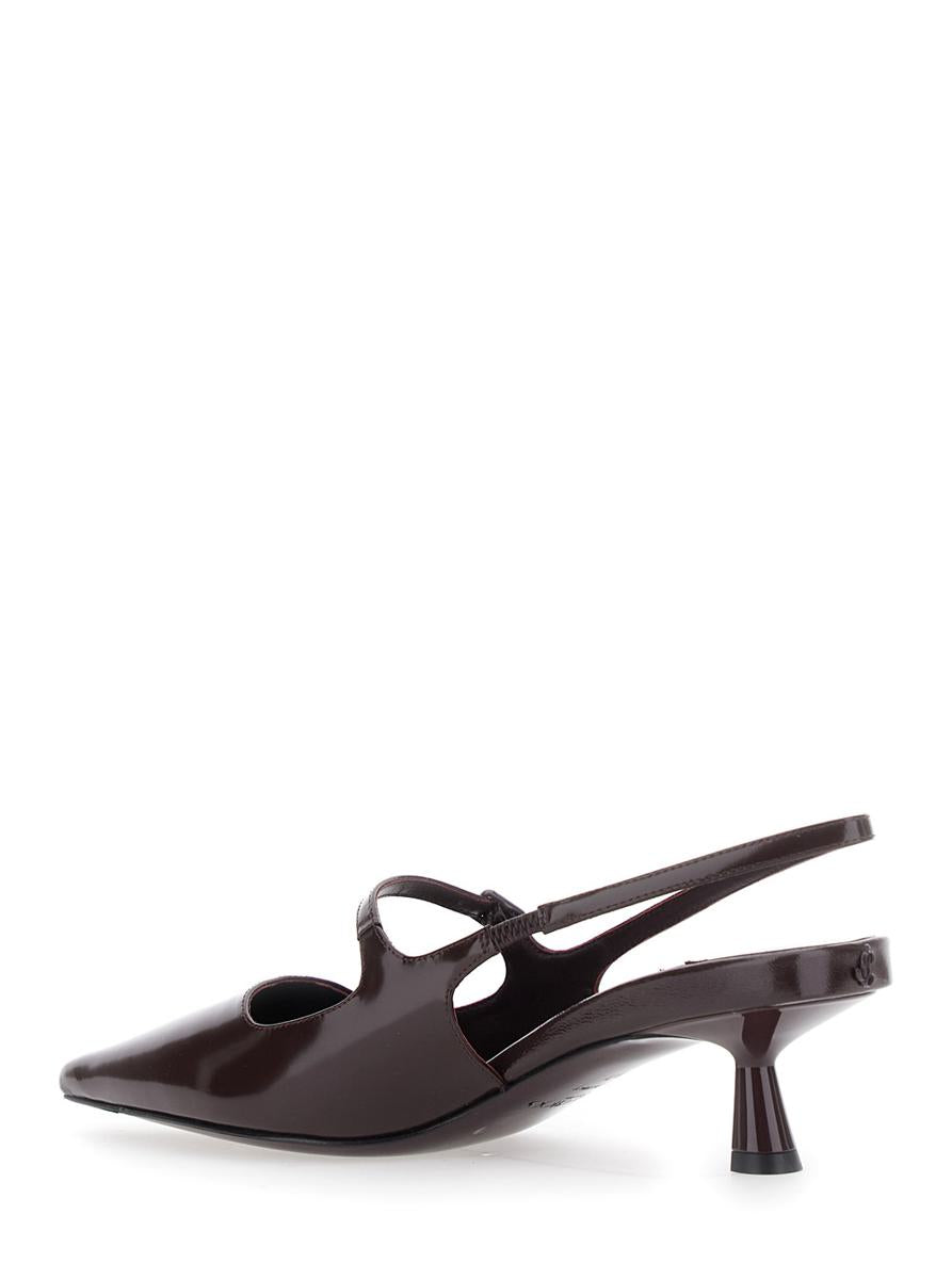 Bordeaux Pumps With Pointed Toe Design In Leather Woman