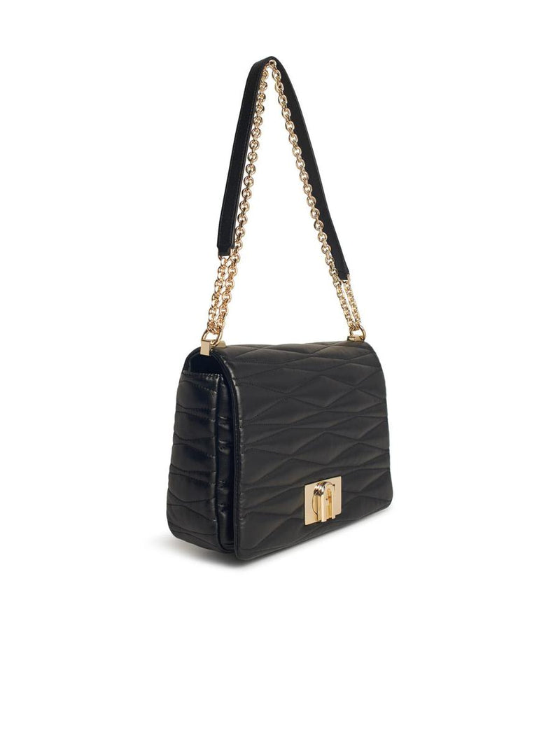 Furla Medium '1927' Black Leather Crossbody Bag