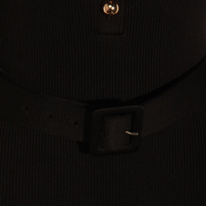 Self-Portrait Black Viscose Maxi Dress