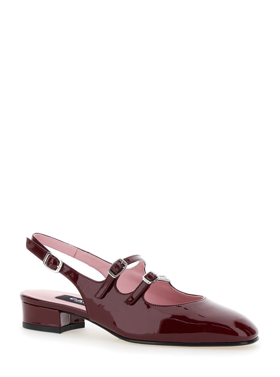 'Peche' Bordeaux Mary Jane Pumps In Patent Leather Woman