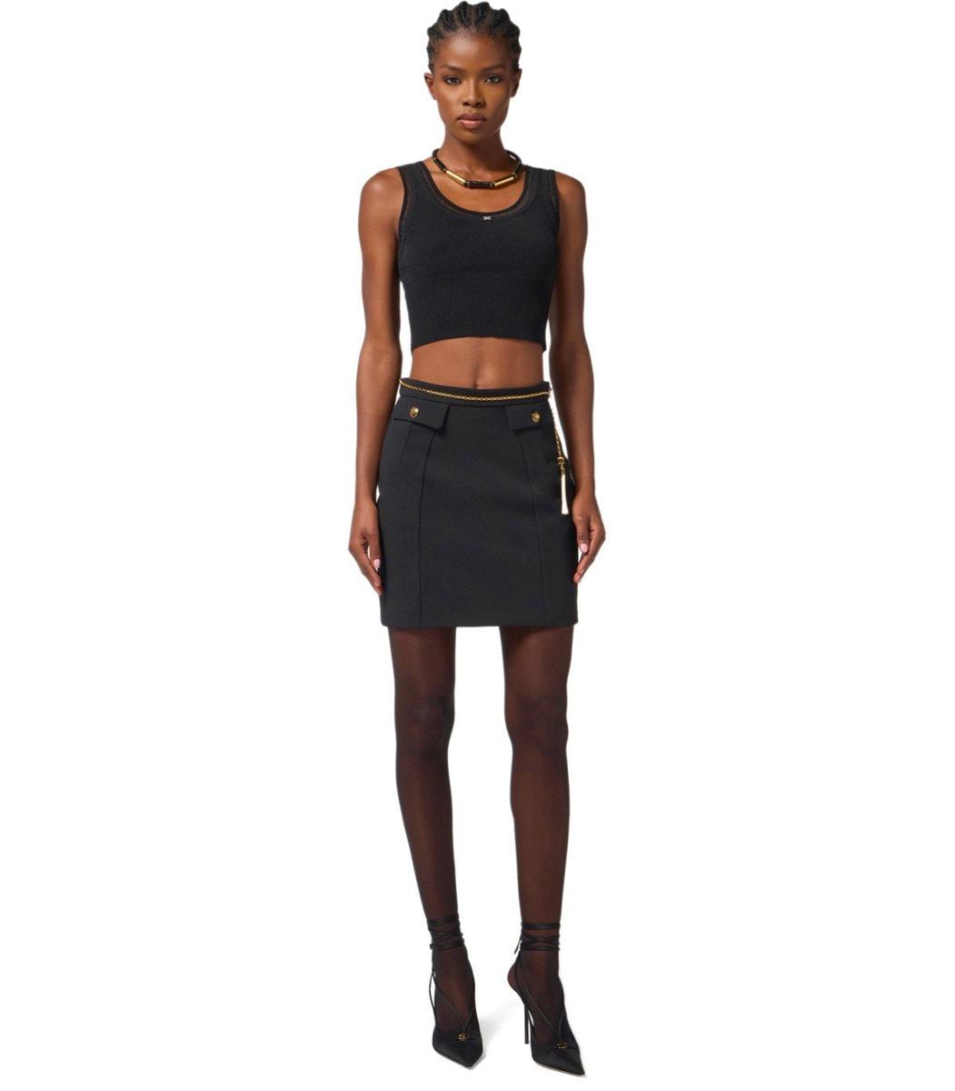 Elisabetta Franchi Black Mini Skirt