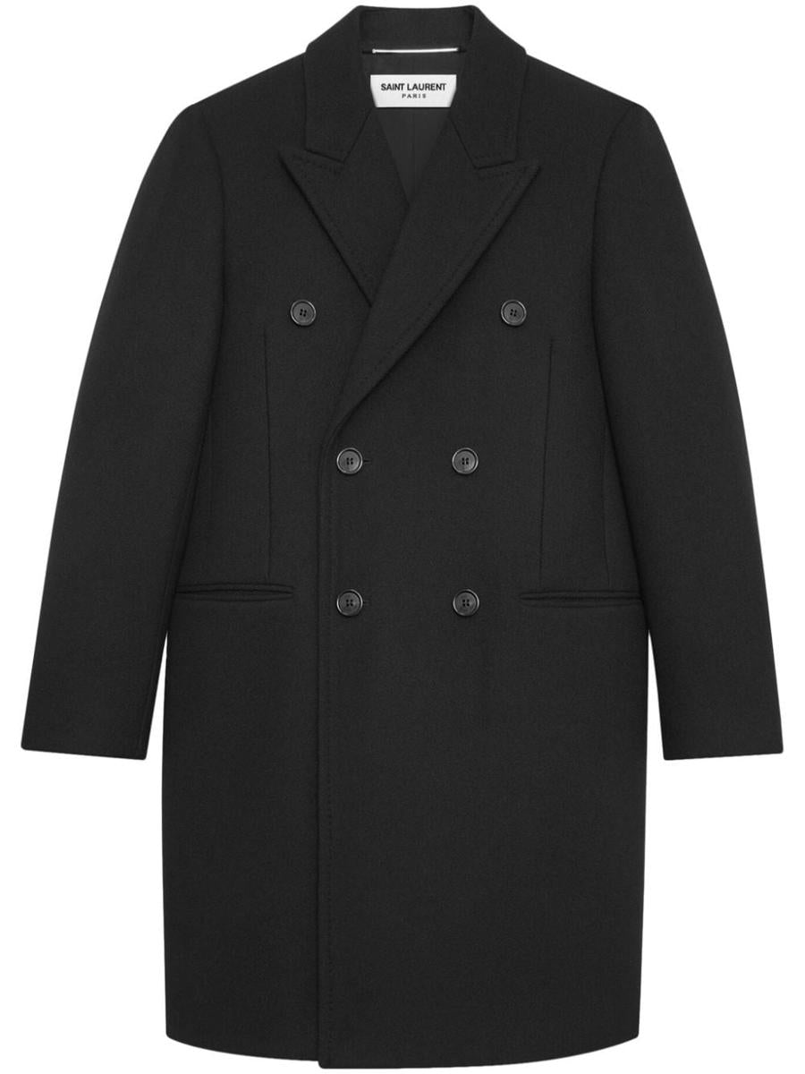 Saint Laurent Wool Double-Breasted Coat Clothing