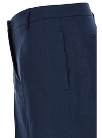 Blue Wide Leg Pants In Techno Fabric Woman