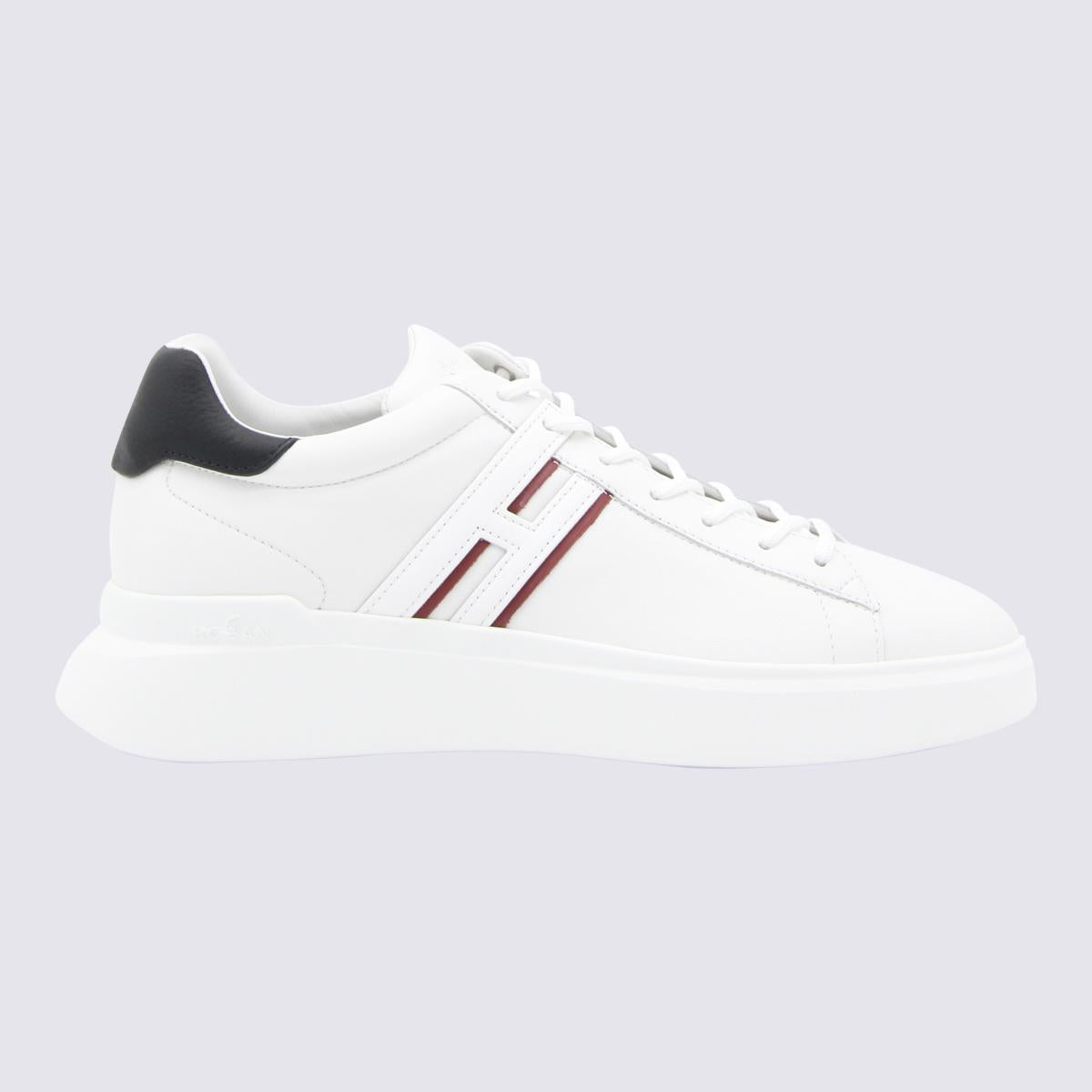 Hogan White And Red Leather Sneakers