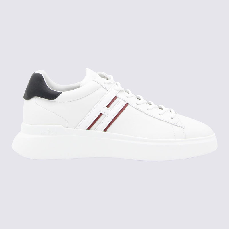 Hogan White And Red Leather Sneakers