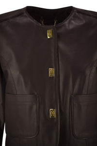 Elisabetta Franchi Leather Jacket With Vinyl Details