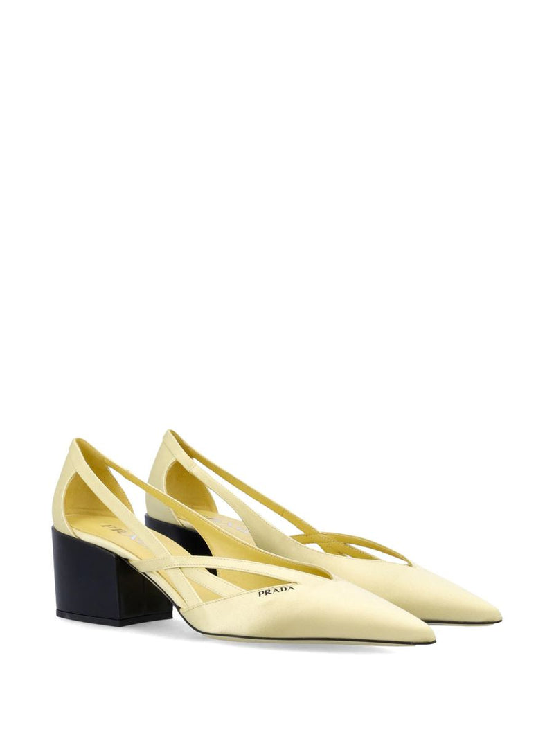 Prada 55Mm Satin Cut-Out Pumps