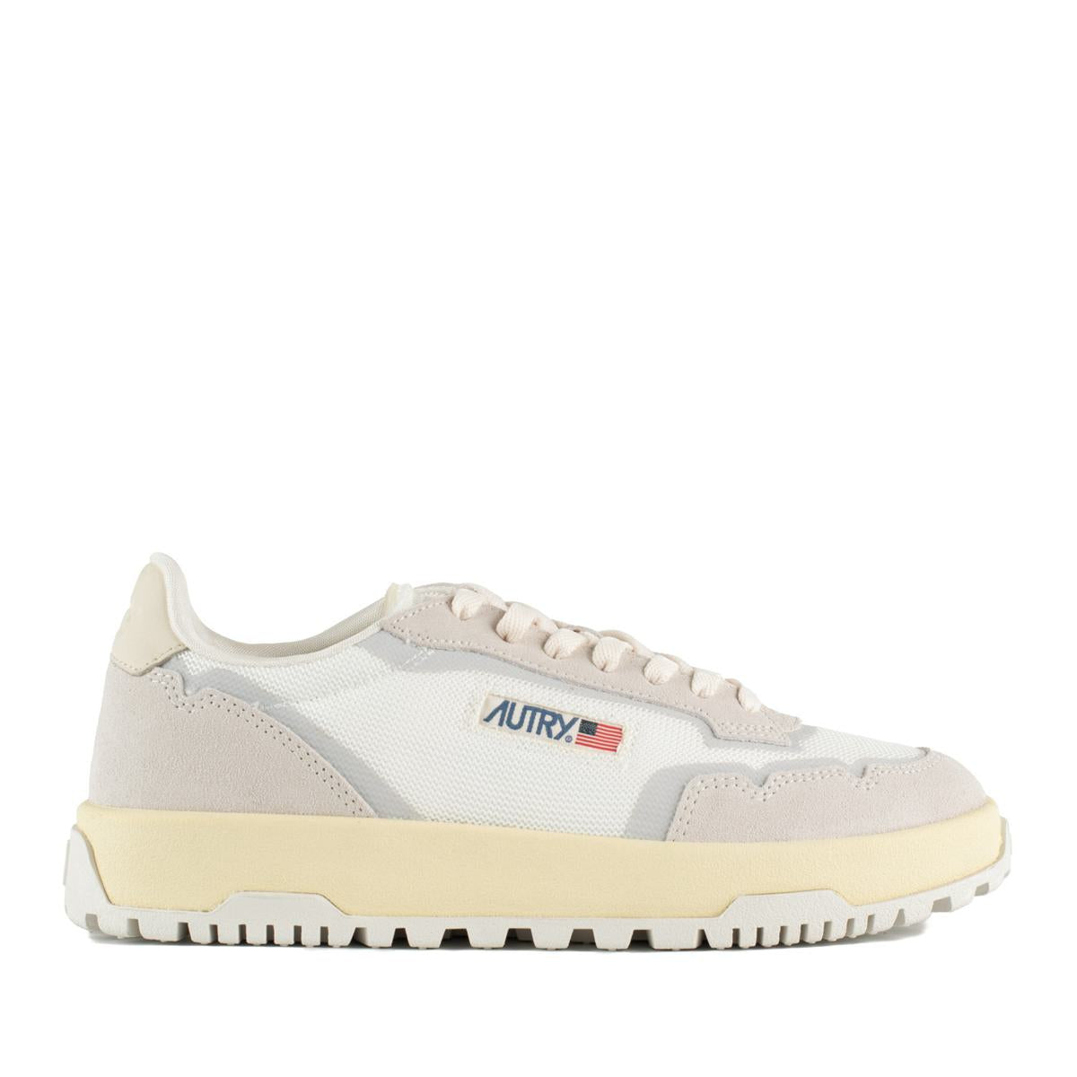 Autry Marshmallow And White Mesh And Suede Wildpace Low Sneakers