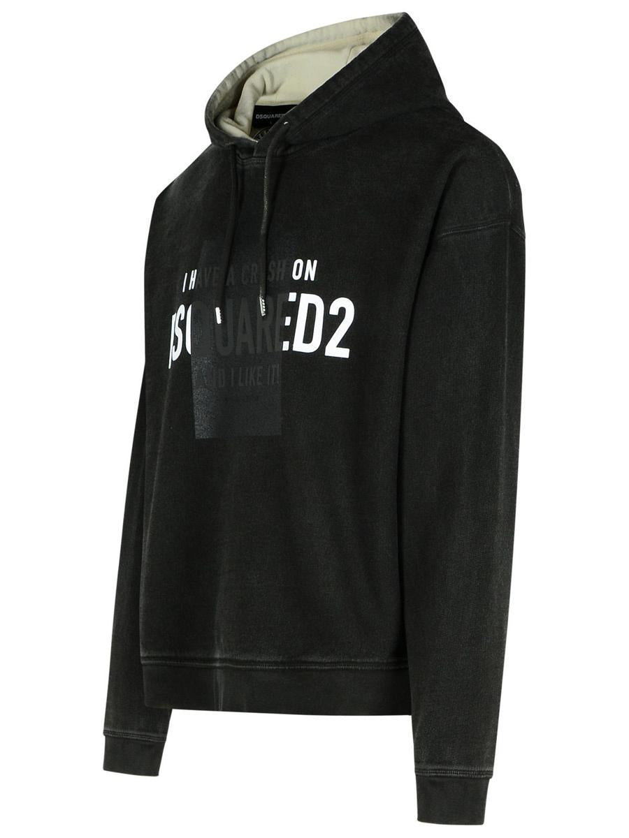 DSQUARED2 Black Cotton Sweatshirt