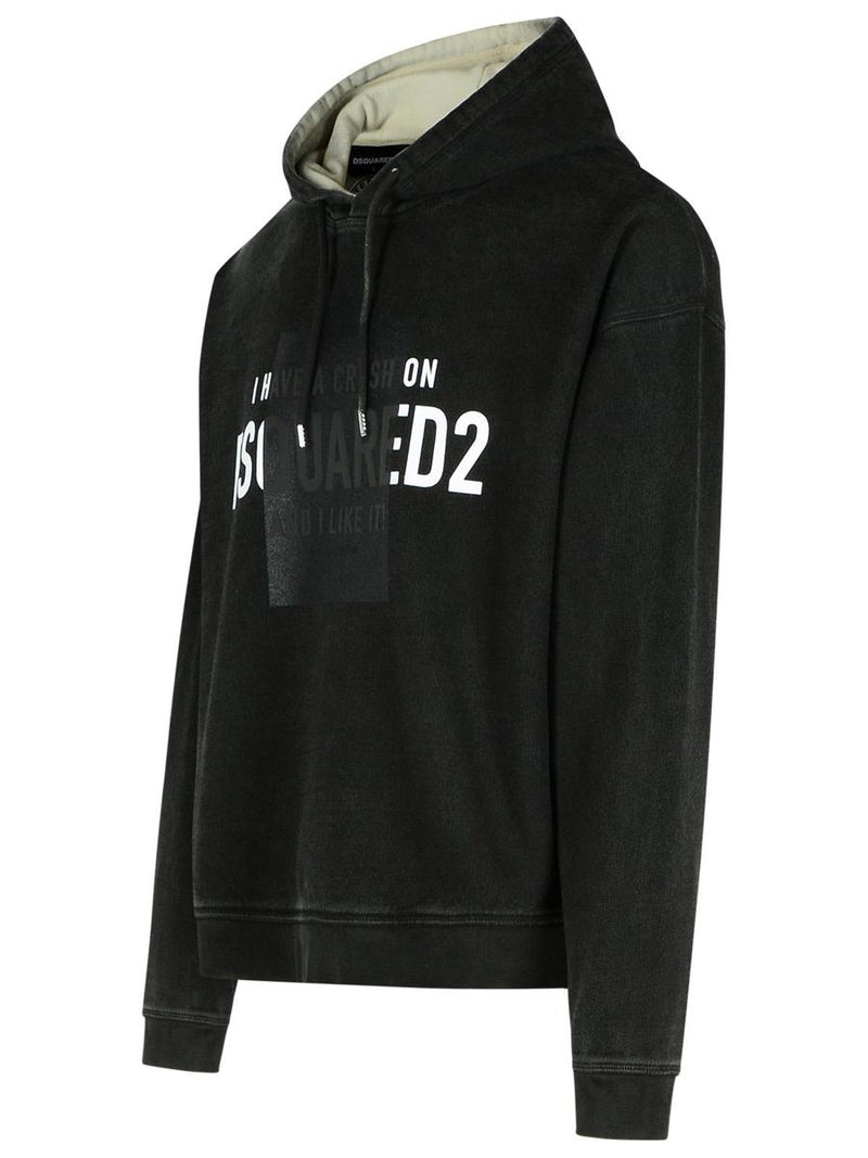 DSQUARED2 Black Cotton Sweatshirt