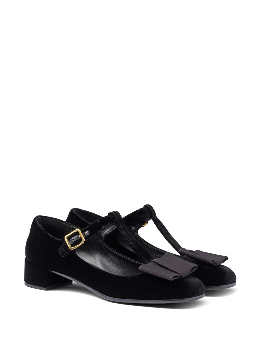 Prada 35Mm Bow Velvet Pumps