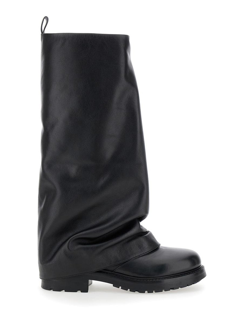 'Ranger' Black Leather Boots Woman