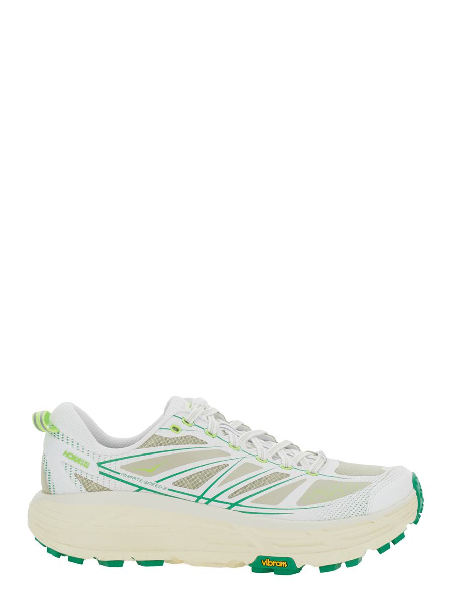 'Mafate Speed 2' White Low Top Sneakers With Logo Patch On The Tongue And Contrasting Pull-Tab At The Heel In Tech Fabric Unisex