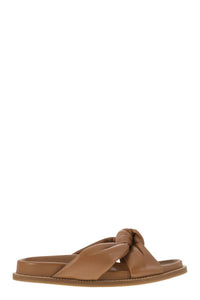 Fabiana Filippi Leather Slipper With Fussbett And Knot