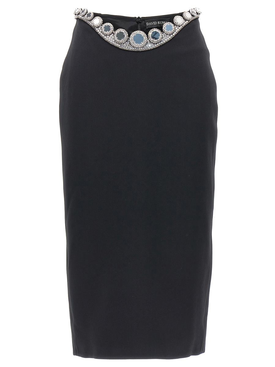 David Koma 'Puffer Circle Embroidery' Skirt