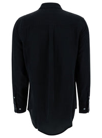 Black Silk Shirt With Pockets